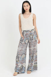 Theresa Moroccan Paisley Print Wide Leg Pant