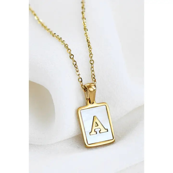 18K Gold Plated Waterproof Pearl Initial Necklace Collection