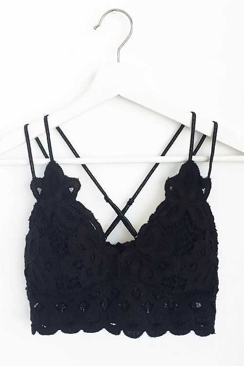 Kaci PLUS Floral Scalloped Lace Cami Bralette