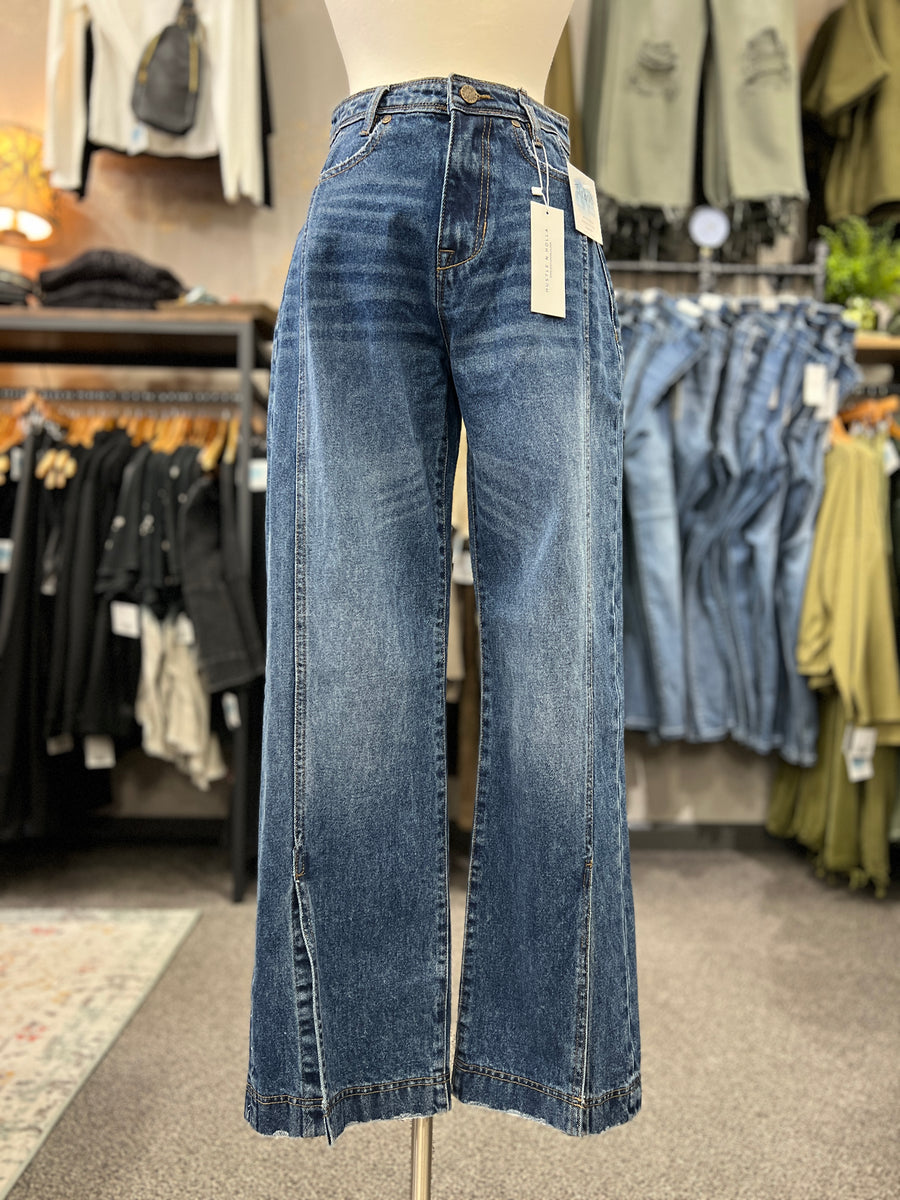 Ember Custom Exclusive High Rise Loose Wide Leg Denim Jeans