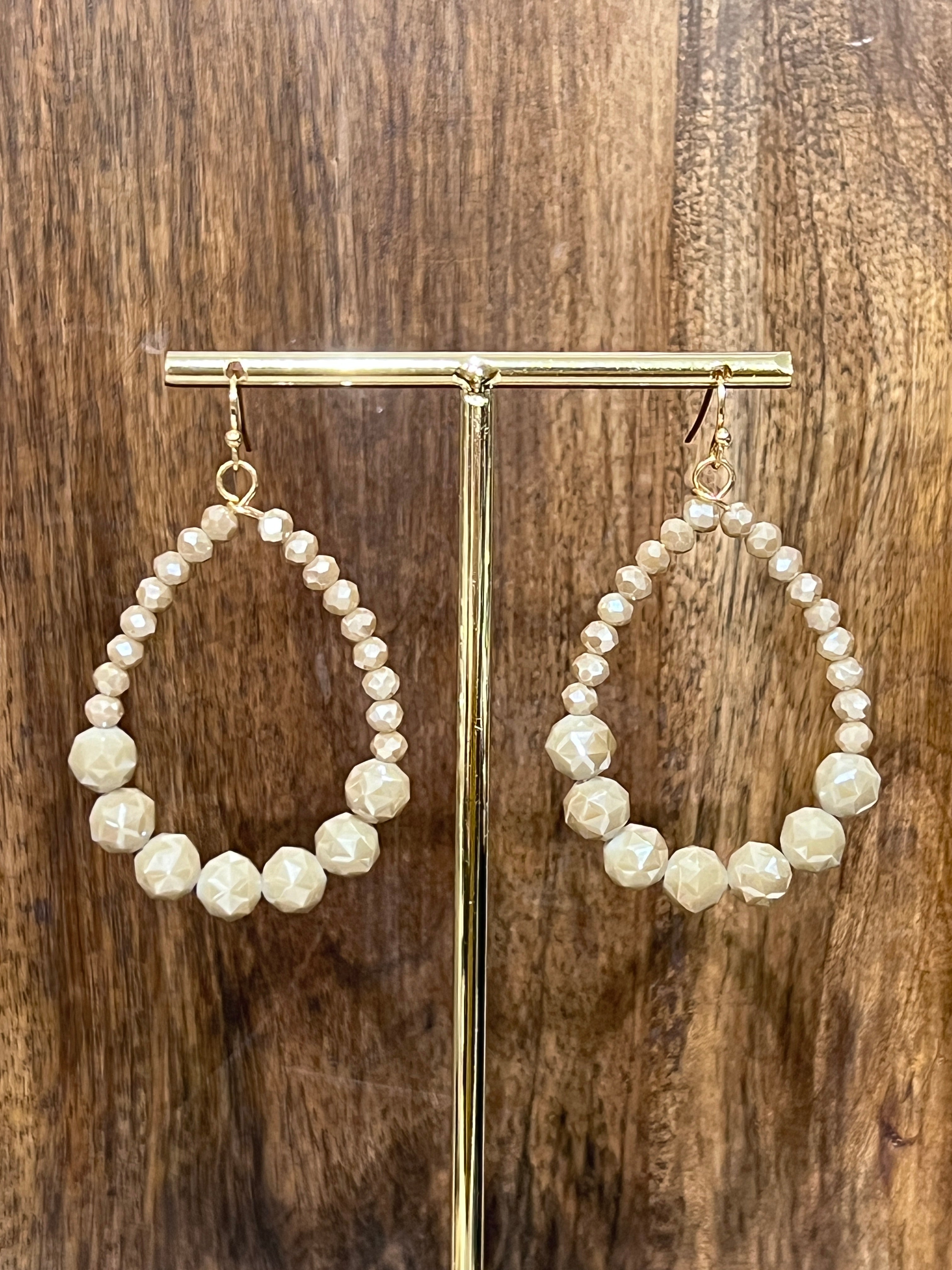 Crystal Beaded Teardrop Earrings