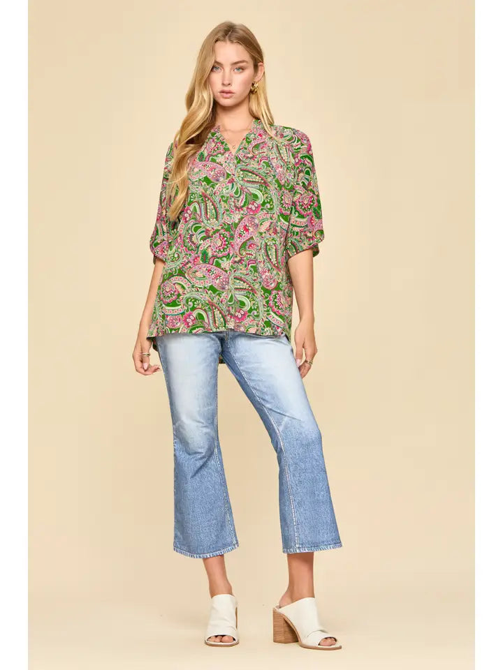 Lizzy Breeze Tulip Sleeve Print Top Spring 2026 Collection