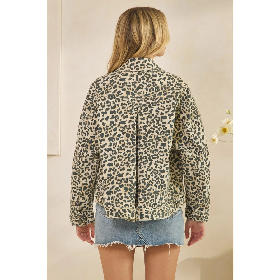 Leopard Print Denim Jacket