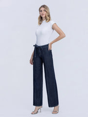 Dark Lady High Rise Front Seam Wide Leg Cozy Jeans