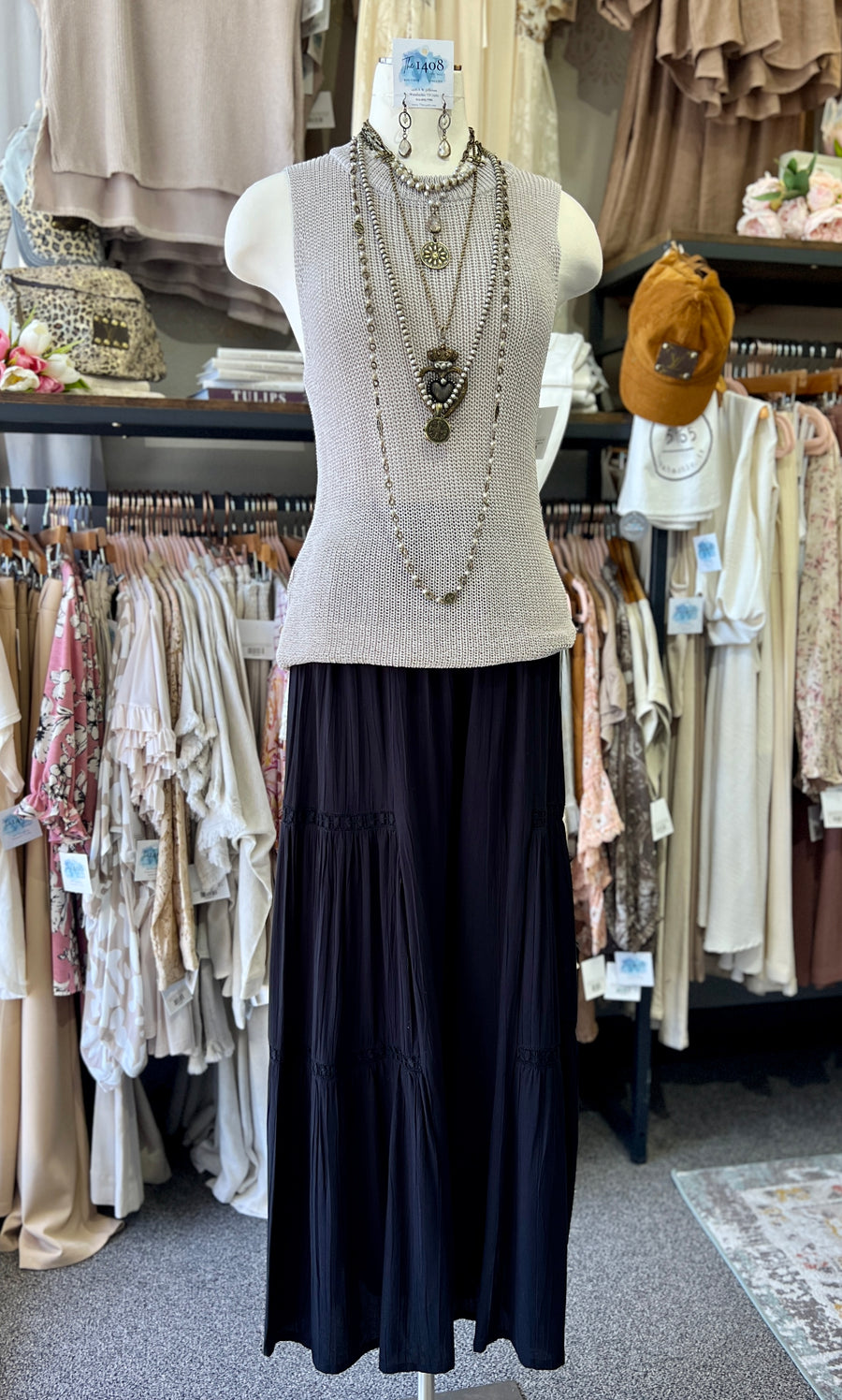 Bellaire Tiered Wide Leg Pants with Lace Insets