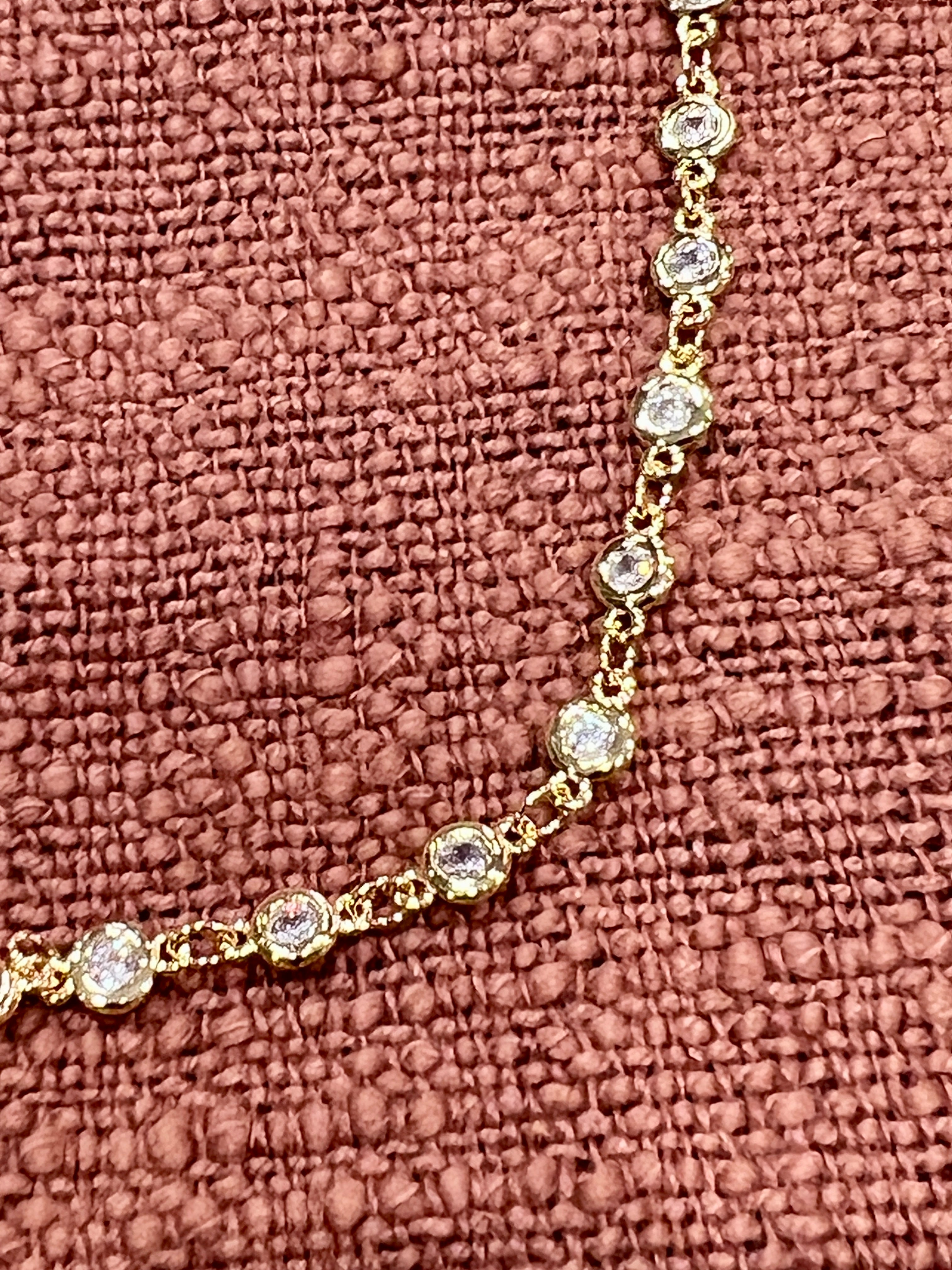 Multi Stone Crystal CZ Goldtone Necklace