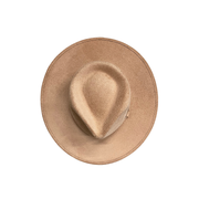 Vegan Suede Tear Drop Hat: Nude