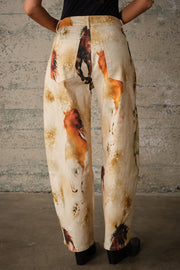 Watercolor Horses Western Print Barrel Pants