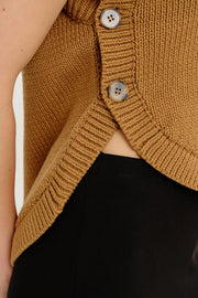 Joleigh Hi-Low Sweater Vest with Side Buttons