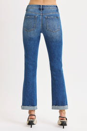 Jovi High Rise Crop-Straight Button Fly Jeans