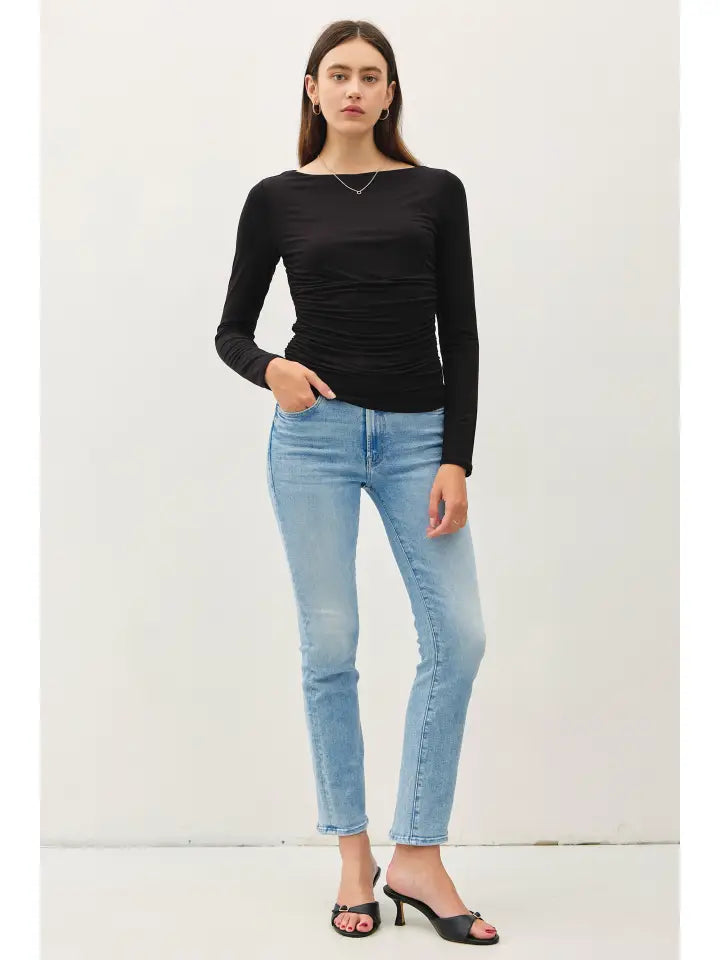 Caterina Boat Neck Long Sleeve Top