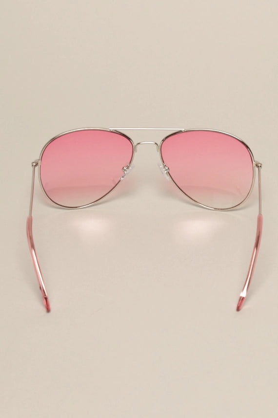 Jetstream Classic Lightweight Round Colored Lenses Aviator Sunglasses