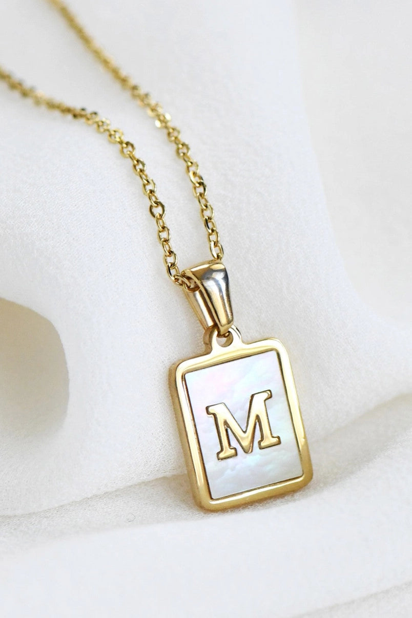 18K Gold Plated Waterproof Pearl Initial Necklace Collection
