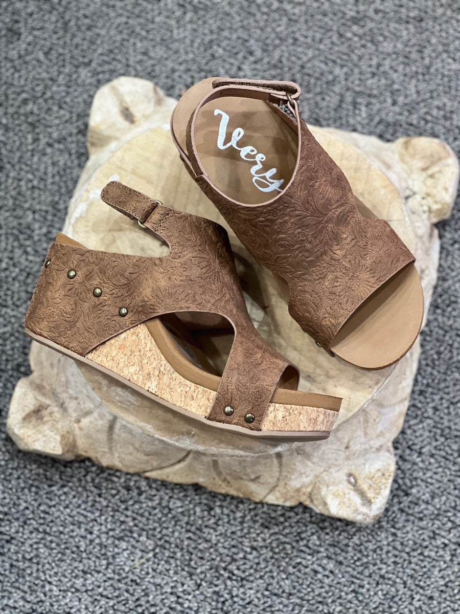 Wally Tooled Cork Wedge Sandal