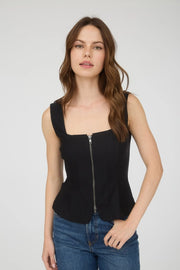 Nikita Fitted Two-Way Zipper Square Neck Bustier Top