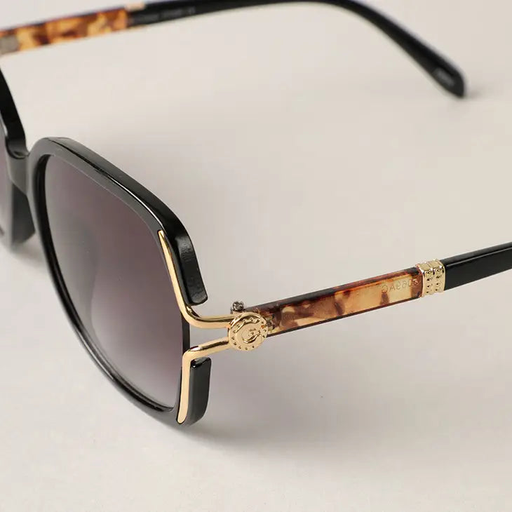 Leopard Frame Detailed Square Shape Oversized Sunglasses