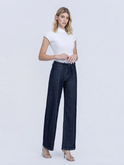 Dark Lady High Rise Front Seam Wide Leg Cozy Jeans
