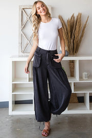 Remi Mineral Washed 3D Pocket Wide Leg Pants