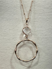 Meghan Browne Fan Gold Clear Pendant Necklace