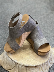 Wally Tooled Cork Wedge Sandal