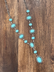 Ovalia Southwestern Turquoise Multi Stone Necklace