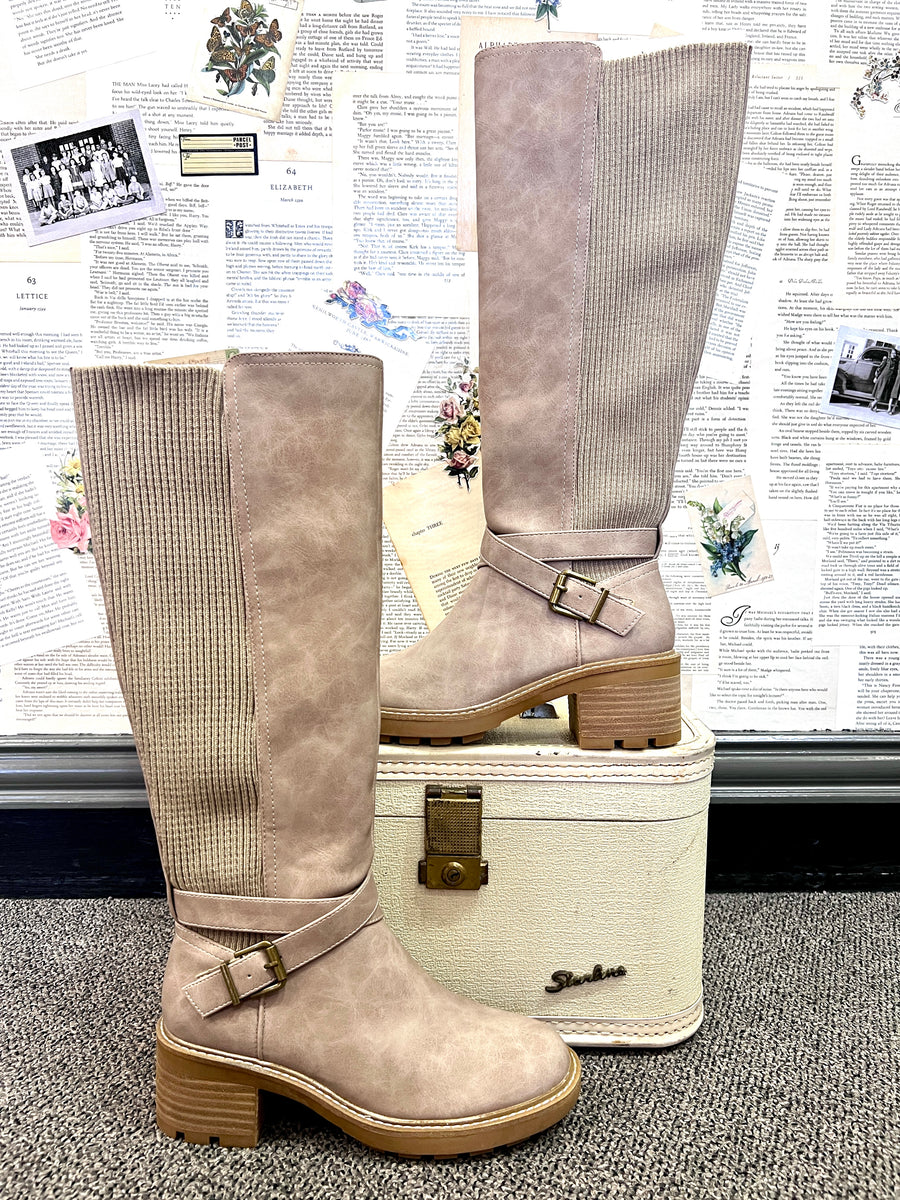 Hey Girl by Corkys "High There" Tall Taupe Boots