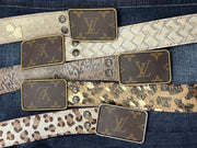 LV Belt Buckle with Louis Vuitton Upcycled Logo