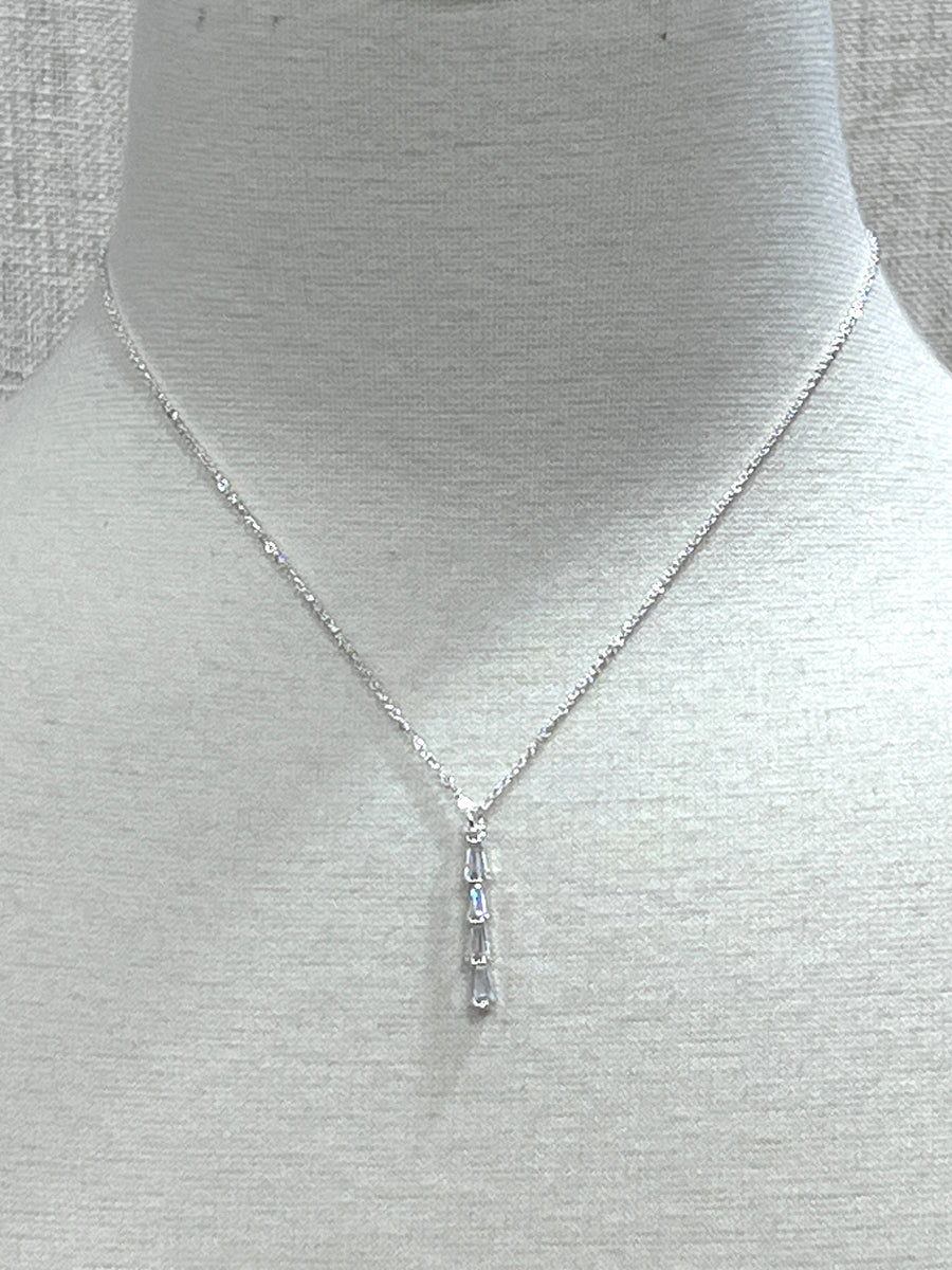 Meghan Browne Dink Clear Silver Necklace