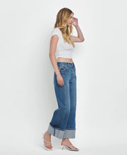 Stetson Super High Rise Baggy Wide Cuffed Ankle Jeans
