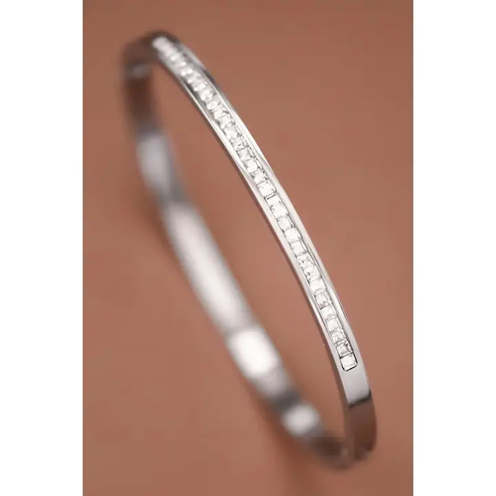 Tarnish Resistant Waterproof Stainless Steel Hinged Bangle Bracelet