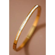 18K Gold Plated Waterproof Stainless Steel Hinged Bangle Bracelet