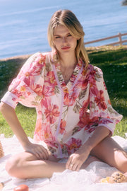 Bellissima Floral Printed Ruffle Top