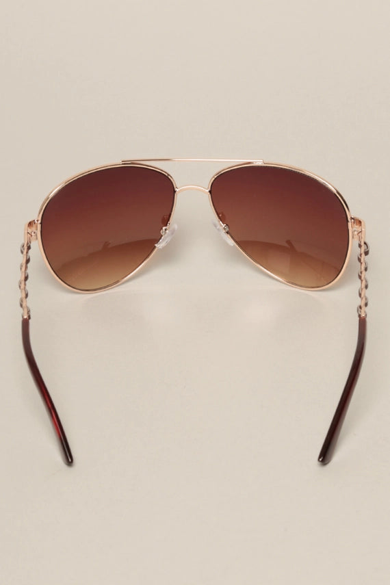 Cougar Classic Aviator Sunglasses with Mini Chain Detail
