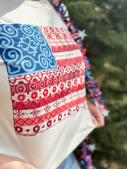 Barbara's Paisley Flag Graphic Tee