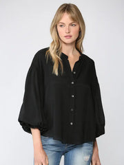 Elodie Puff Sleeve Button Down Shirt Blouse