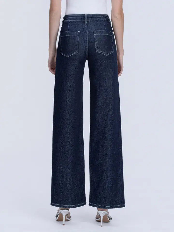 Dark Lady High Rise Front Seam Wide Leg Cozy Jeans