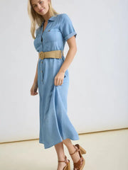 Calamity Jane Collared Button Front Midi Dress