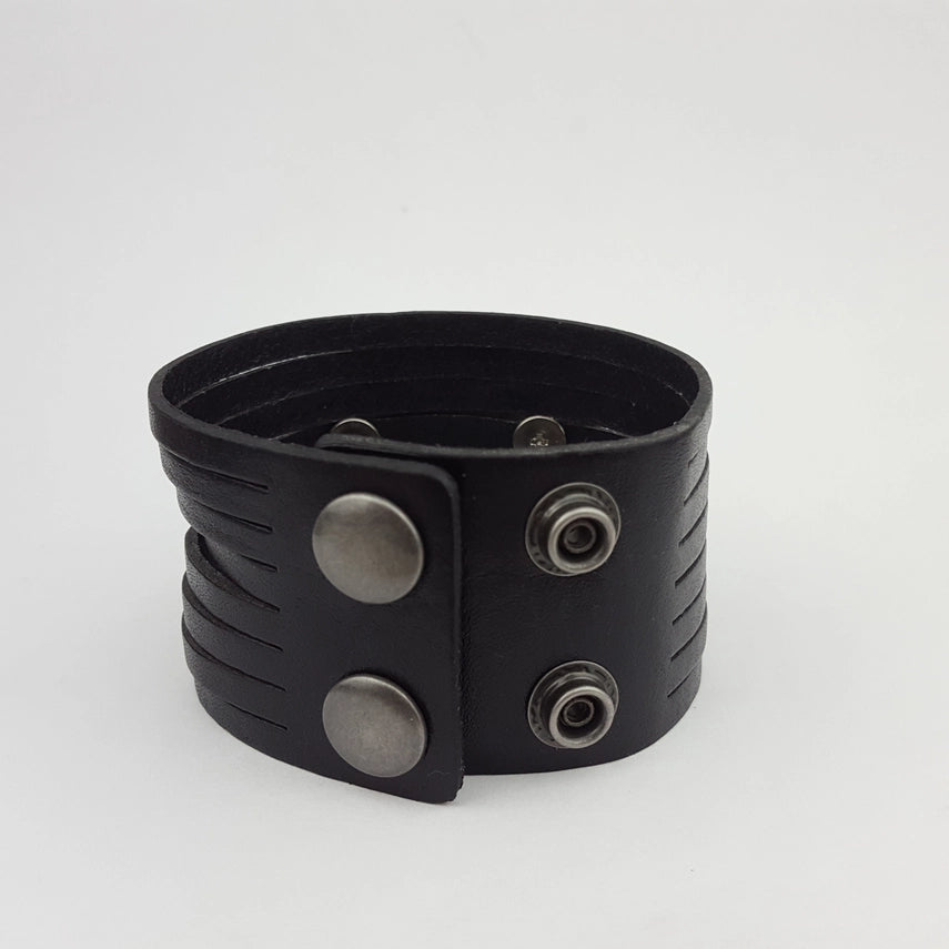 Western Concho Multi Strand Leather Cuff Bracelet