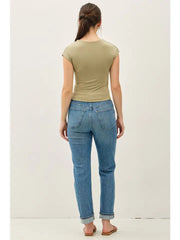 Fawna Cap Sleeve Crop Tee