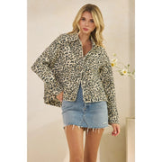Leopard Print Denim Jacket