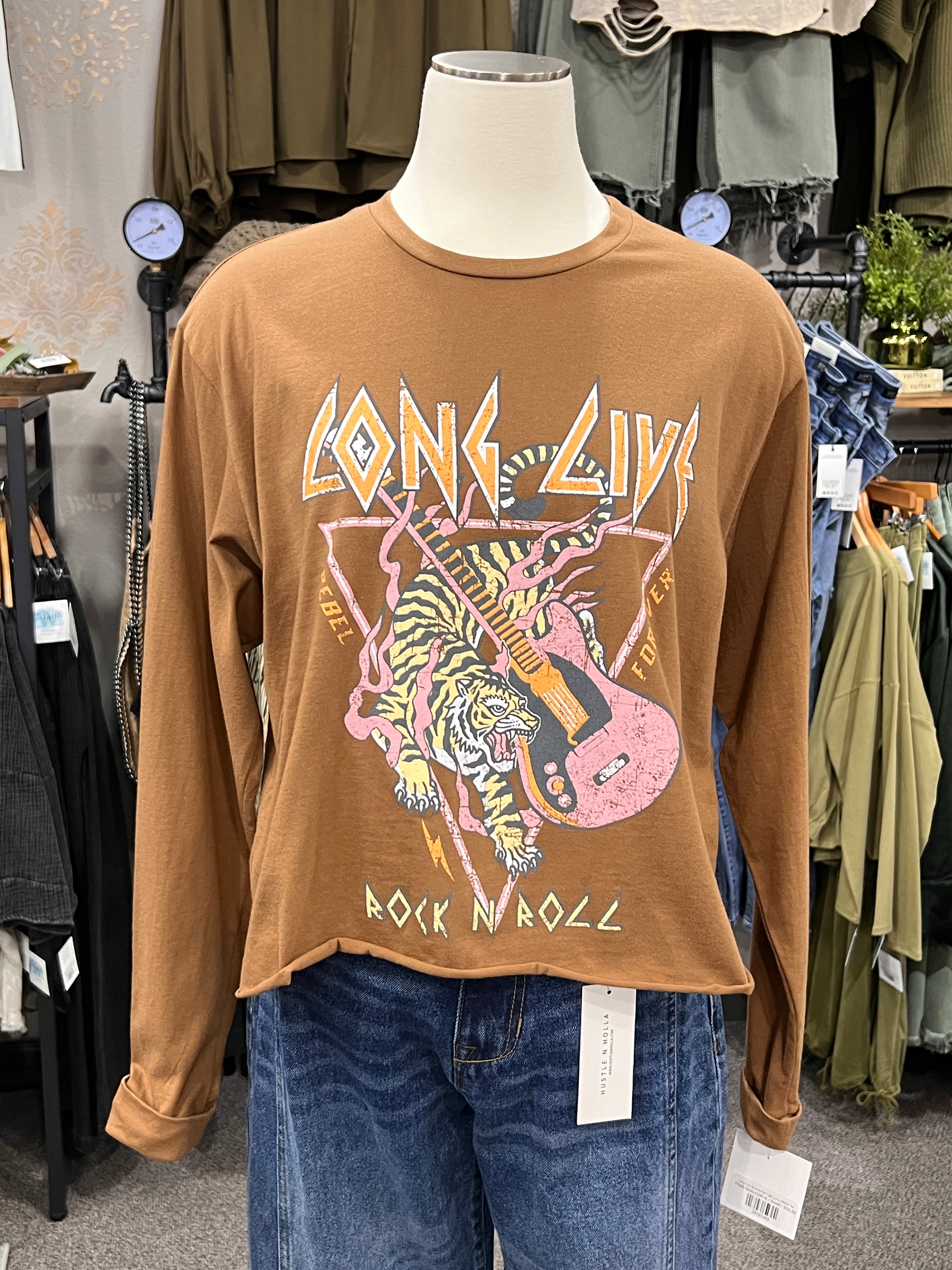 Long Live Rock-N-Roll Tiger Long Sleeve Tee