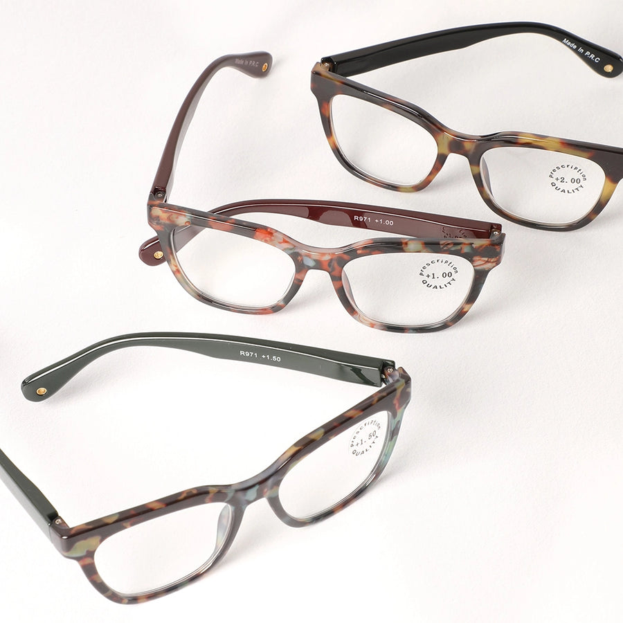Women's Leopard Retro Square Frame Reading Glasses