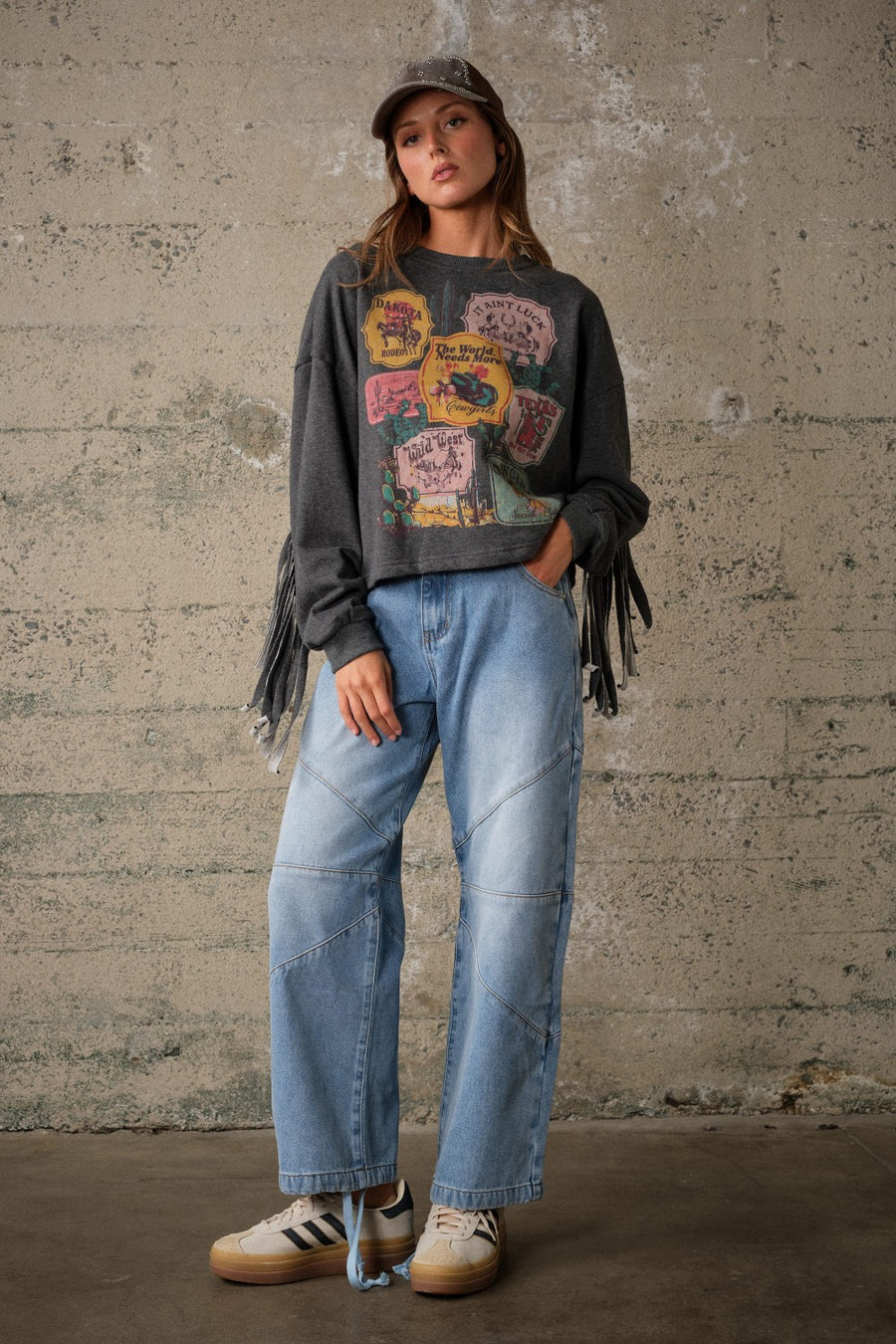 Cowgirl Social Club Oversized Graphic Sweatshirt