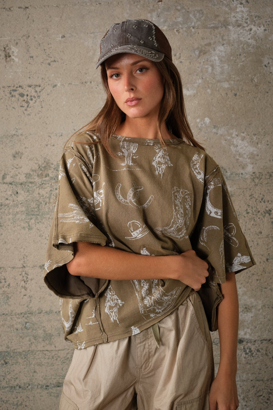 Buffalo Bill Mineral Washed Oversized Top