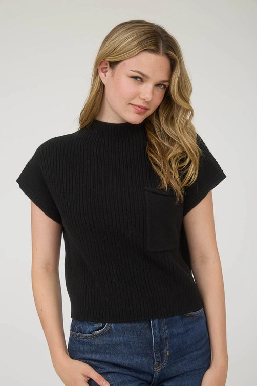 Charlee Mock Neck Short Sleeve Sweater