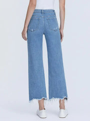Barbwire High Rise Crop Slim Wide Jeans