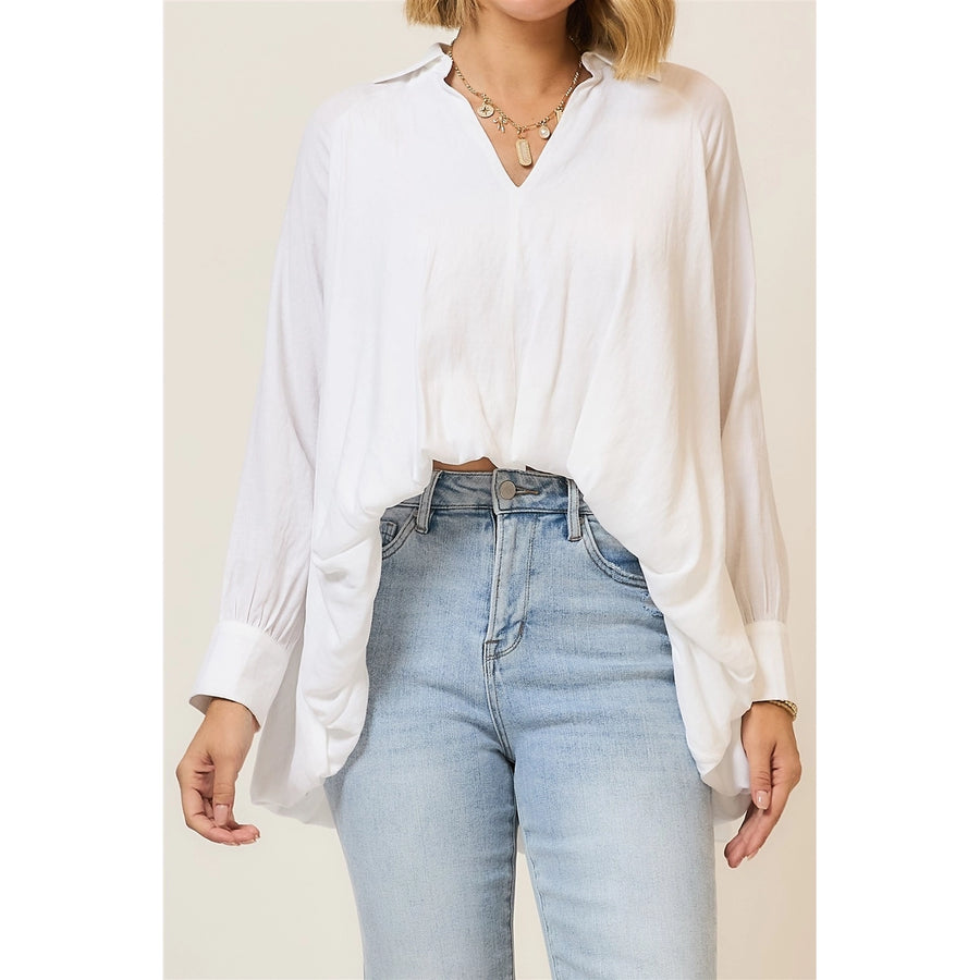 Calla Bubble Hem Hi/Low Blouse