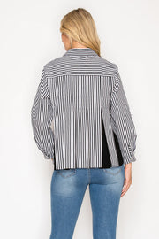 Jenn Back Pleated Button Front Shirt