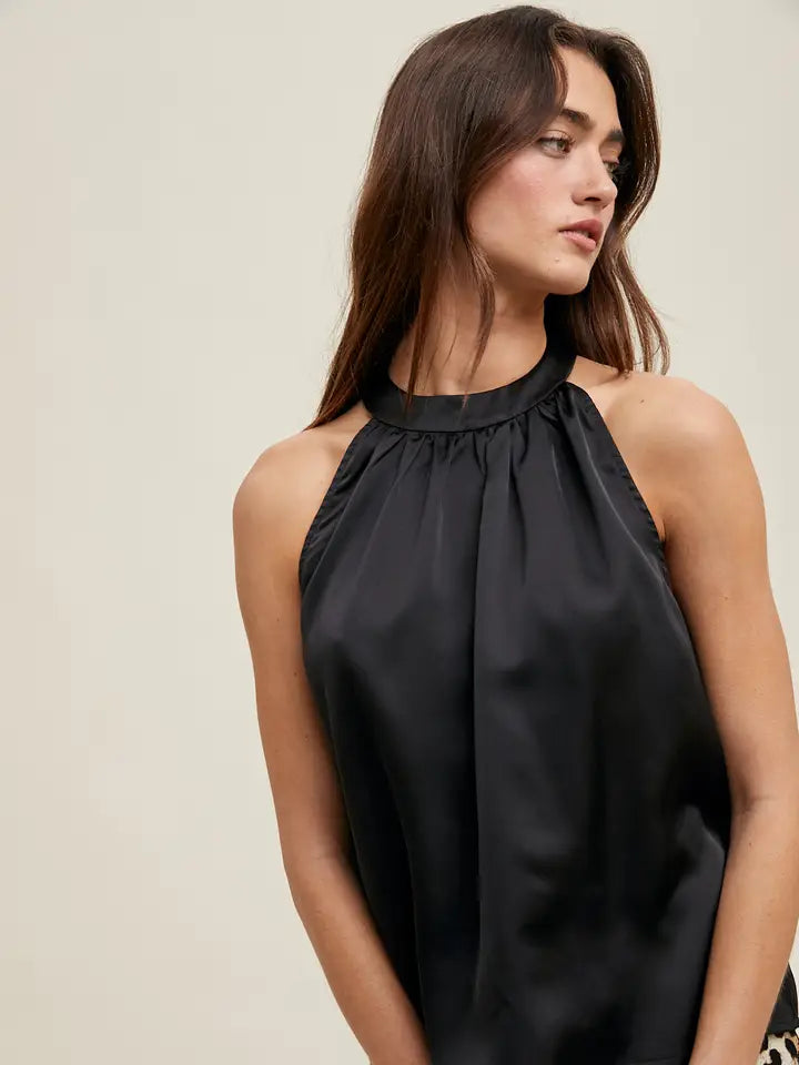 Daryn Satin Halter Blouse