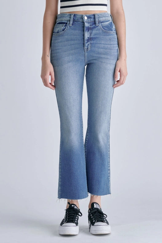 Tramp High Rise Crop Flare Jeans